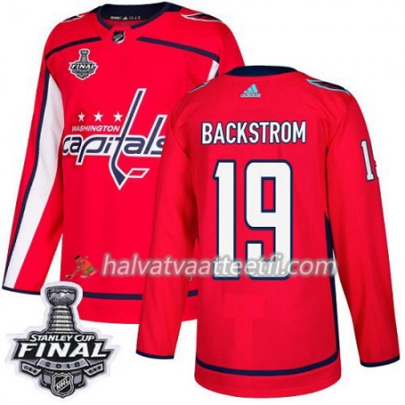 Miesten NHL Washington Capitals Pelipaita Nicklas Backstrom 19 2018 Stanley Cup Final Patch Adidas Punainen Authentic